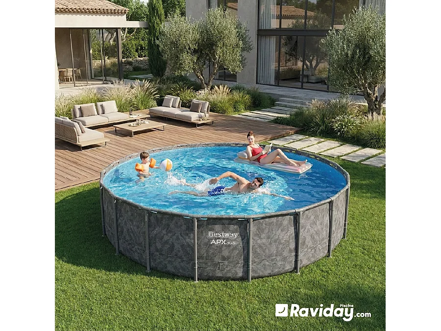 Piscine tubulaire ronde Bestway APX 365 6,10 x 1,32 m + Filtration + Accessoires