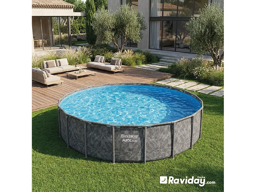 Piscine tubulaire ronde Bestway APX 365 6,10 x 1,32 m + Filtration + Accessoires
