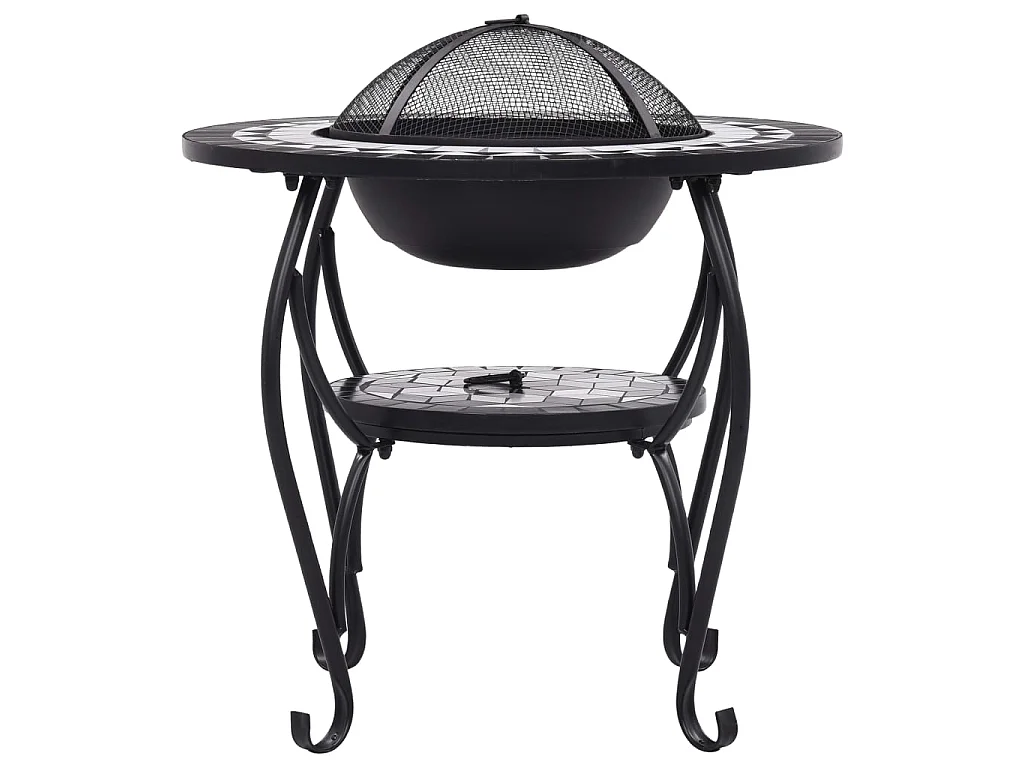 Table de foyer mosaïque Noir et blanc 68 cm Céramique