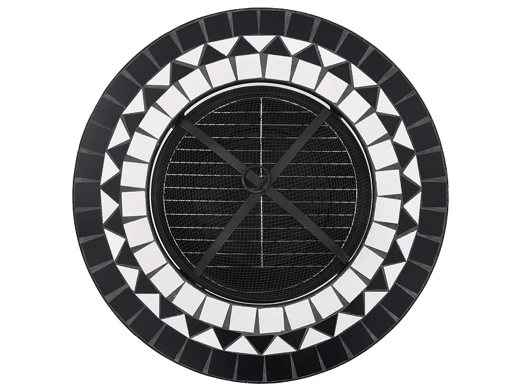 Table de foyer mosaïque Noir et blanc 68 cm Céramique