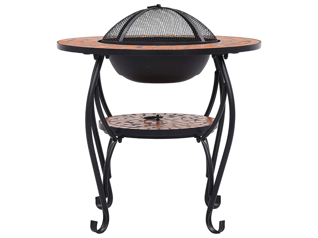Vuurtafel mozaïek 68 cm keramiek terracottakleurig