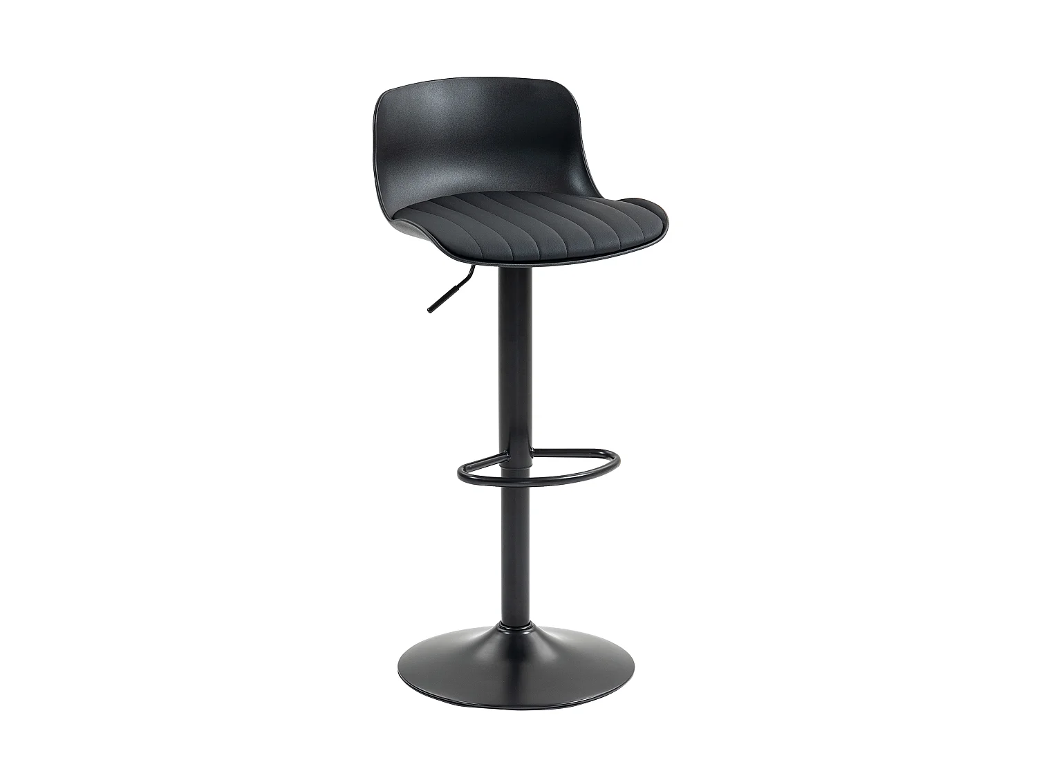 Lot de 2 tabourets de bar pivotants noir réglables hauteur - Dossier en plastique