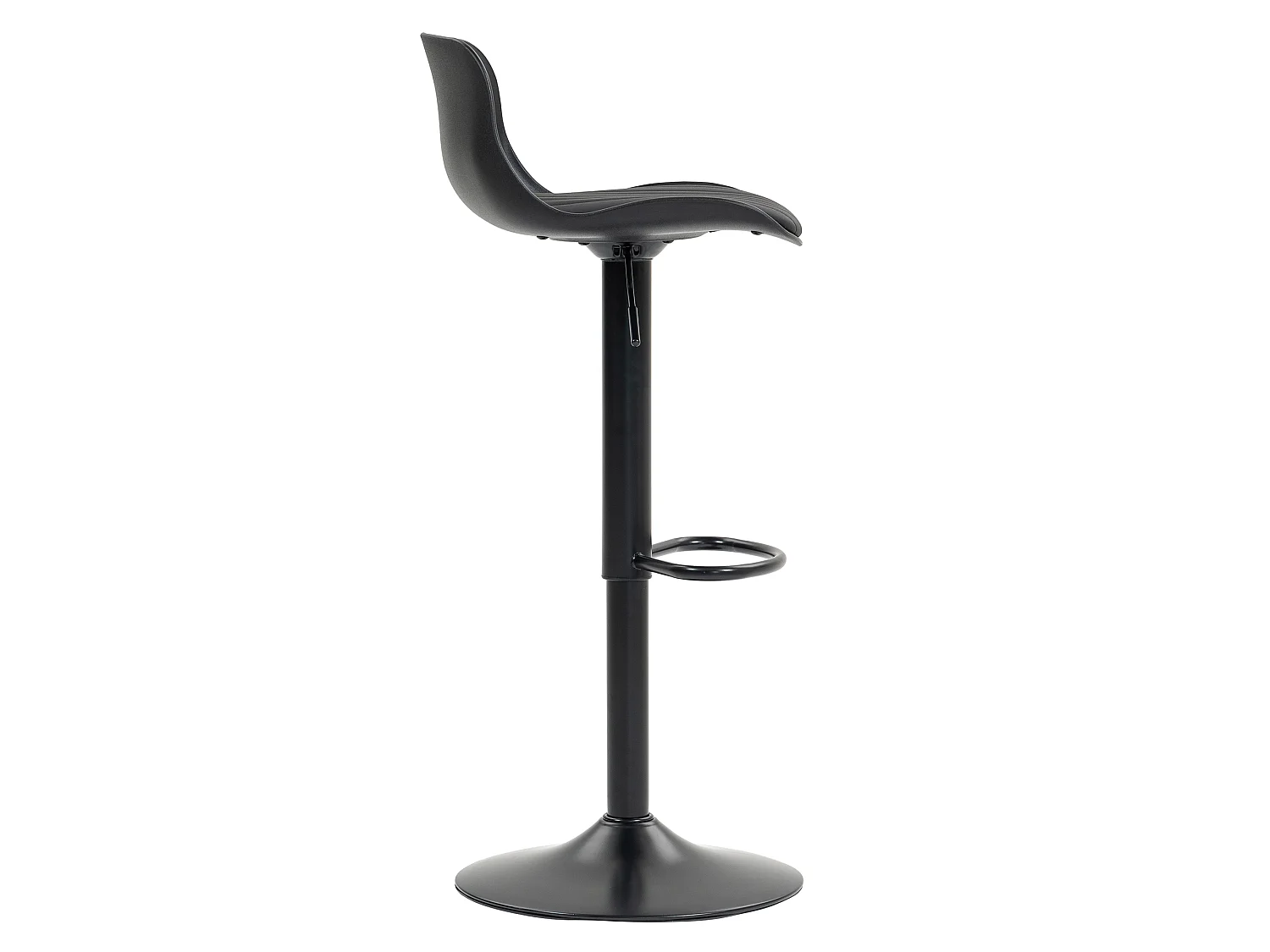 Lot de 2 tabourets de bar pivotants noir réglables hauteur - Dossier en plastique