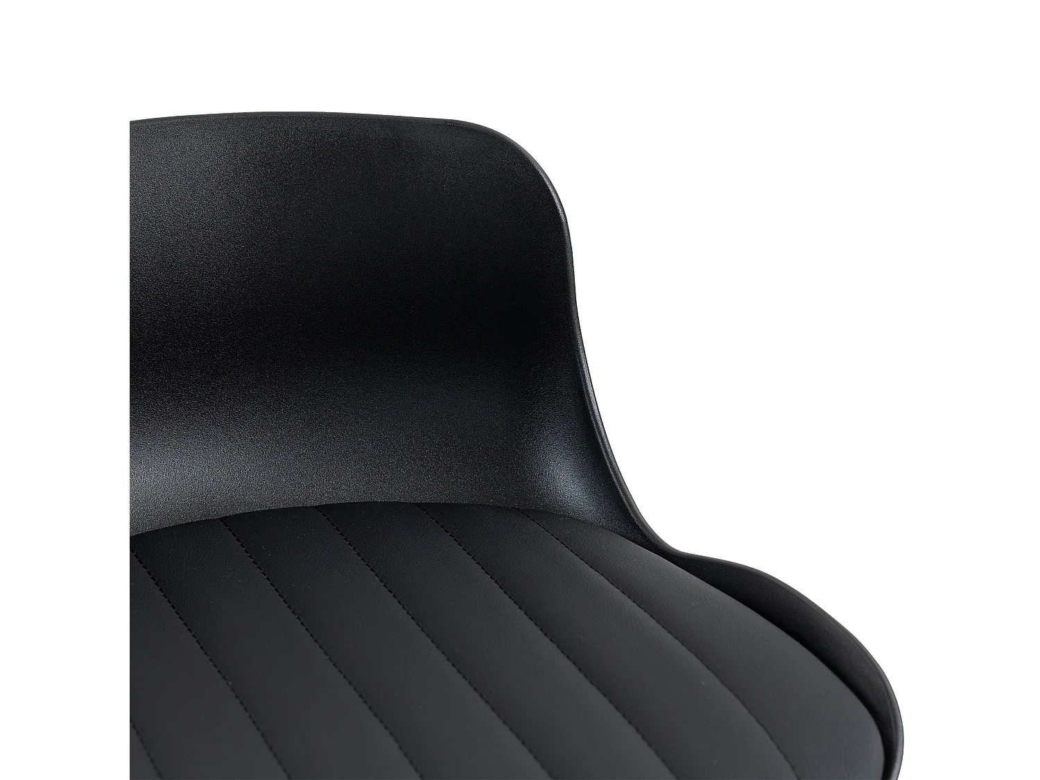 Lot de 2 tabourets de bar pivotants noir réglables hauteur - Dossier en plastique