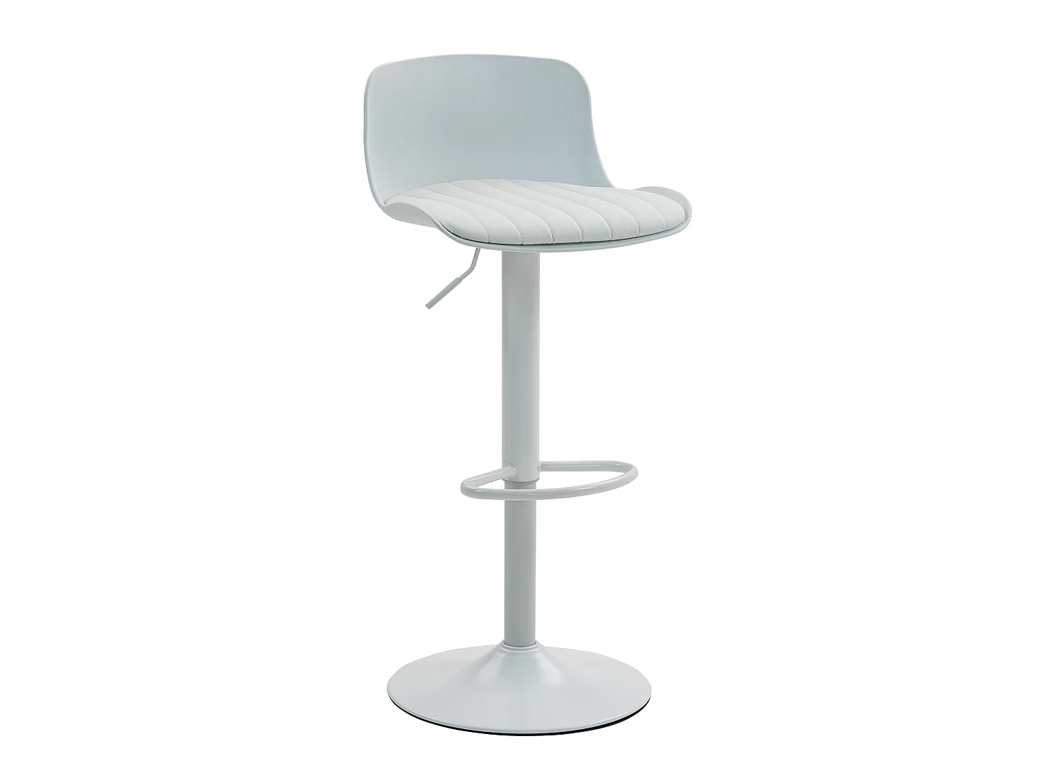 Lot de 2 tabourets de bar blanc pivotants réglables hauteur - Dossier en plastique