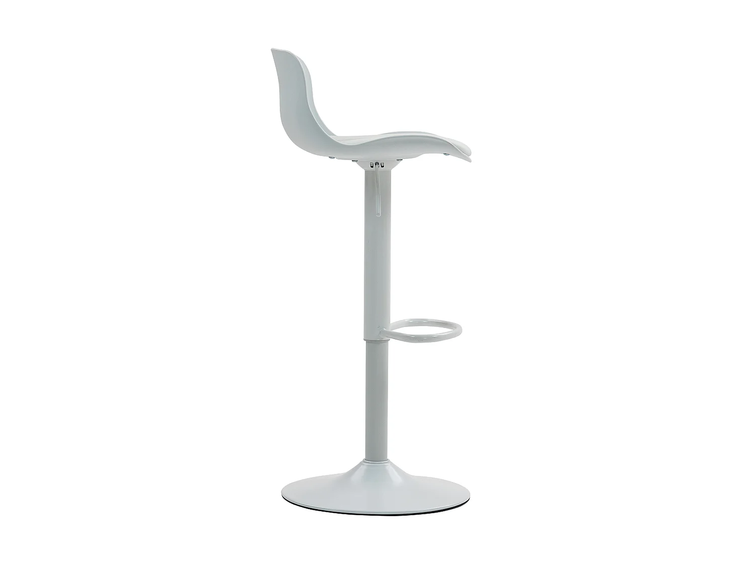Lot de 2 tabourets de bar blanc pivotants réglables hauteur - Dossier en plastique