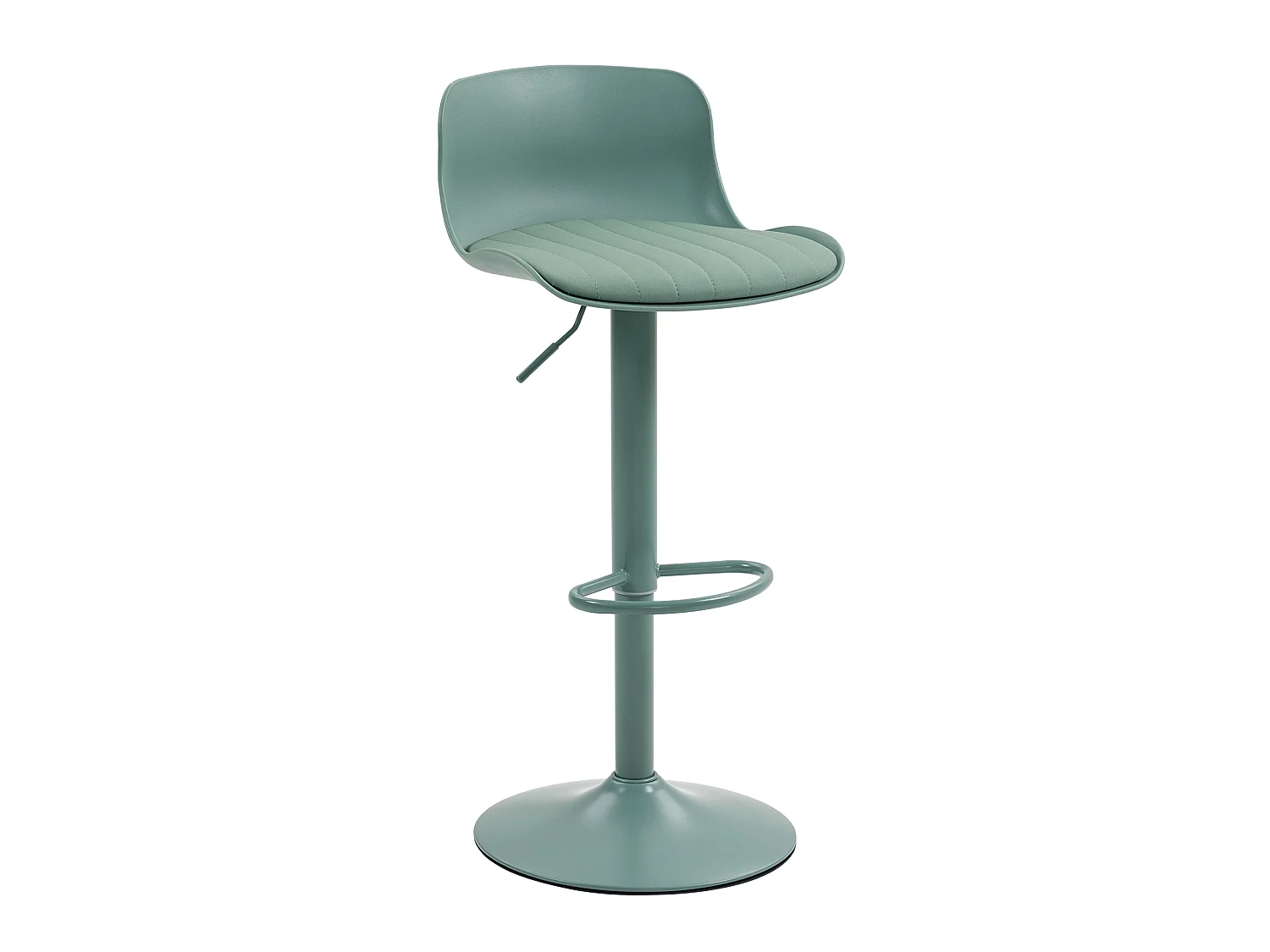 Lot de 2 tabourets de bar pivotants réglables hauteur - Dossier en plastique - Vert menthe
