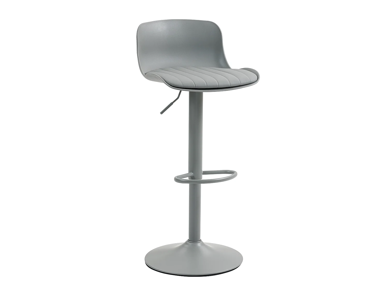 Lot de 2 tabourets de bar gris pivotants réglables hauteur - Dossier en plastique