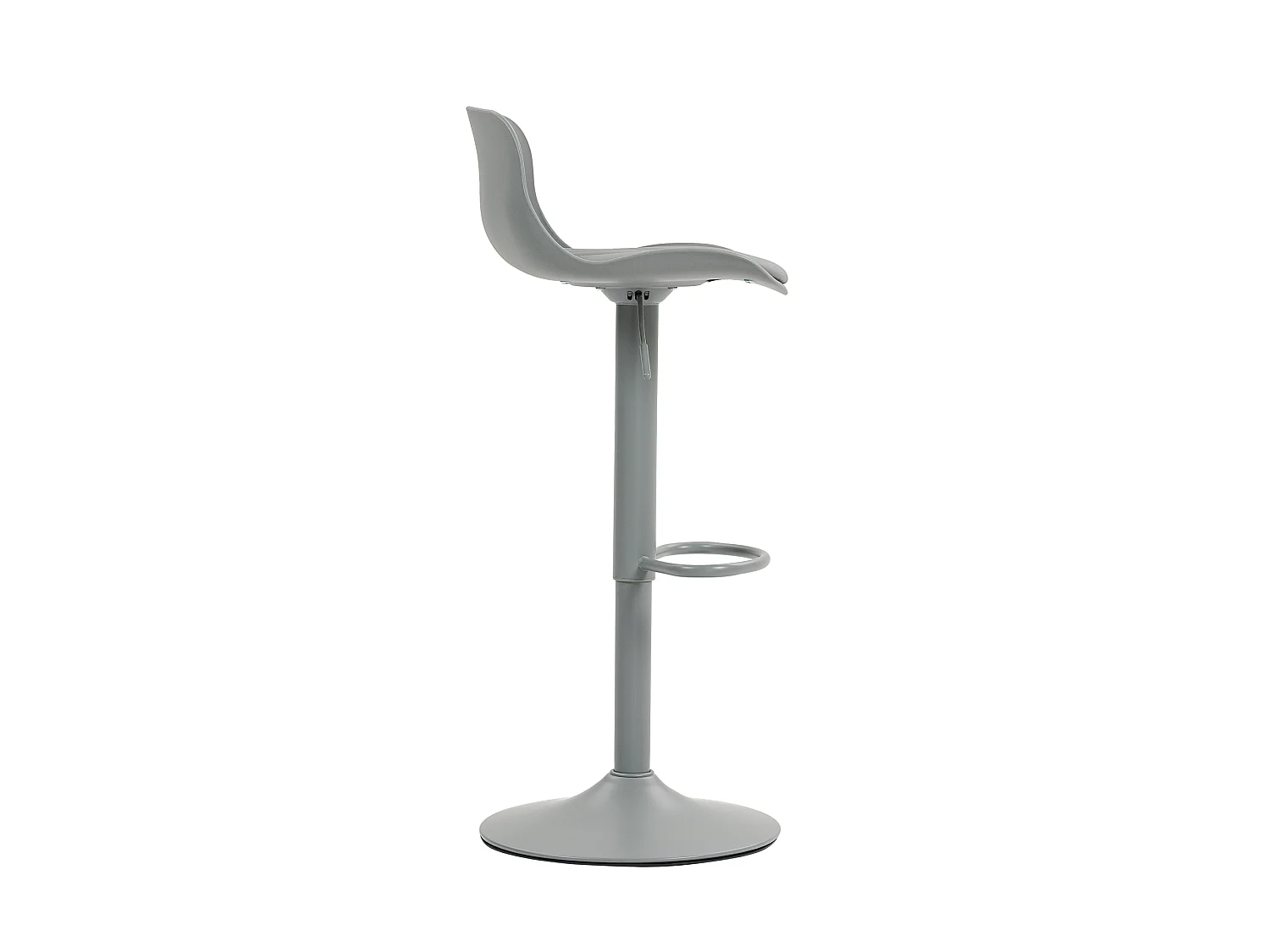 Lot de 2 tabourets de bar gris pivotants réglables hauteur - Dossier en plastique
