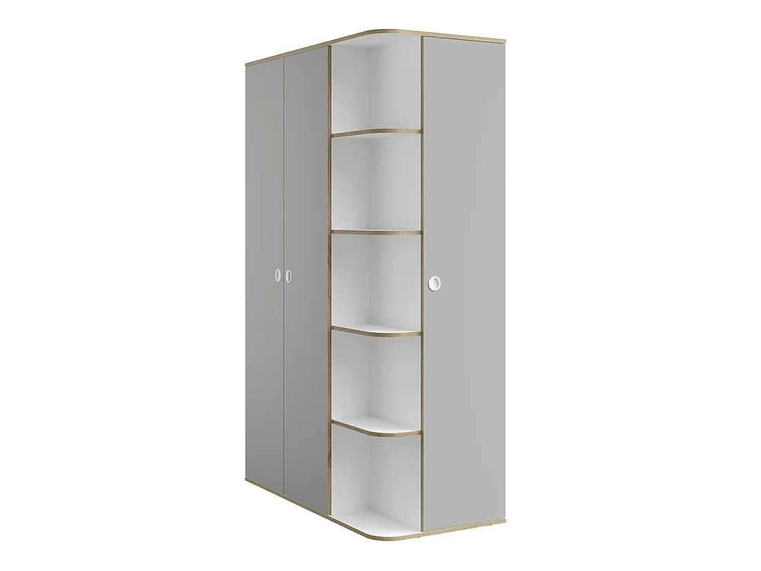 Chambre enfant complète ELYO – Bureau + Lit + Armoire avec bibliothèque