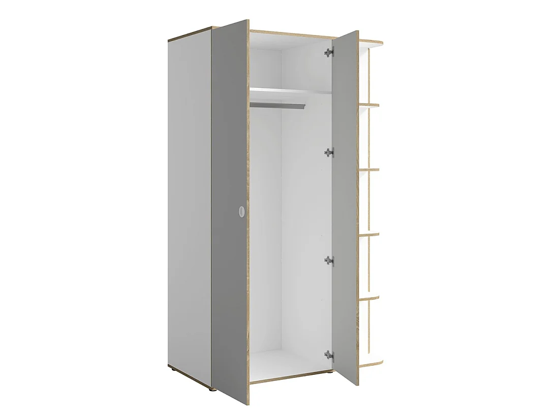 Chambre enfant complète ELYO – Bureau + Lit + Armoire avec bibliothèque