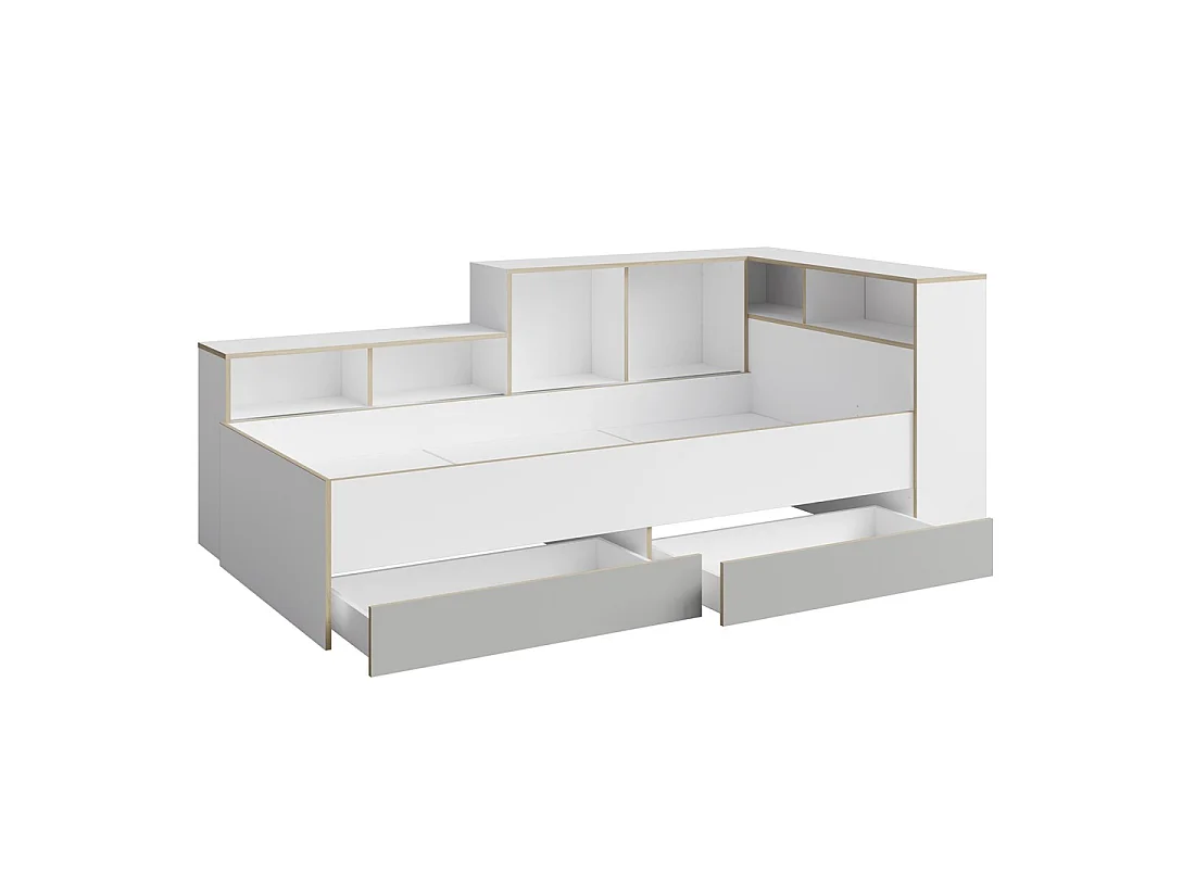 Chambre enfant complète ELYO – Bureau + Lit + Armoire avec bibliothèque