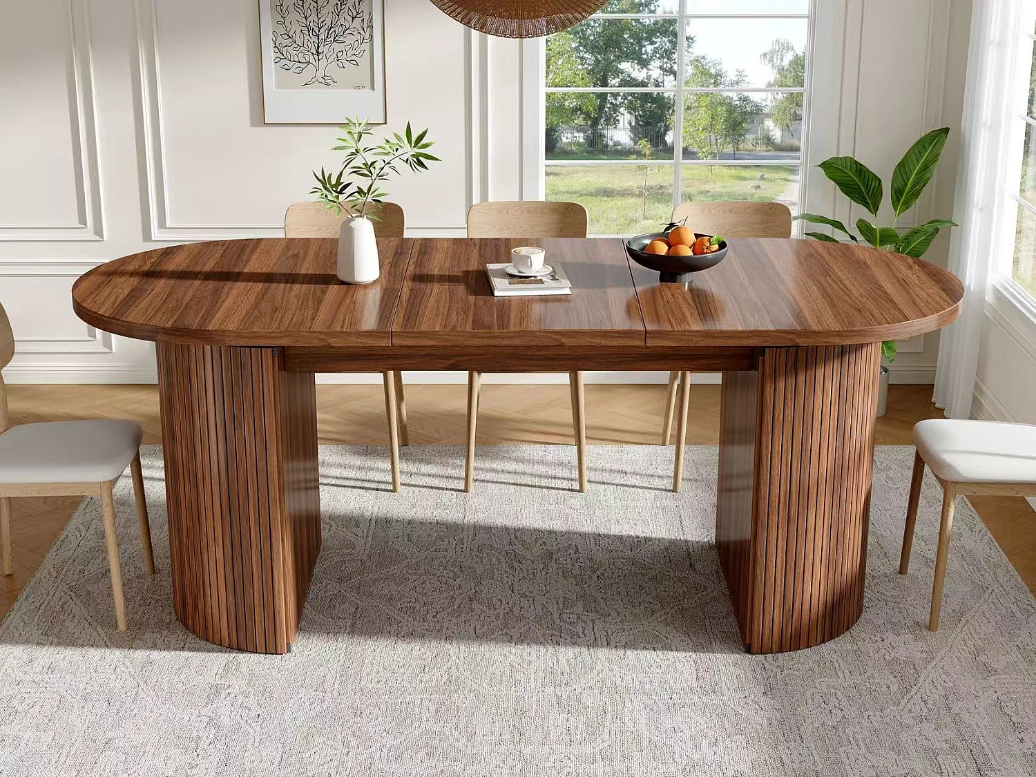 Table à Manger Extensible 120-160x80cm - avec un espace de rangement dissimulé - bureau épaissi - Marron