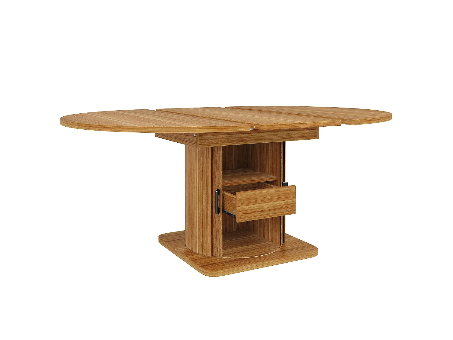Table à manger extensible 118-158 x 118 cm pour 6 places avec tiroir - Marron foncé