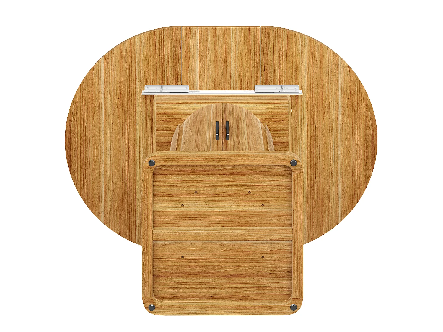 Table à manger extensible 118-158 x 118 cm pour 6 places avec tiroir - Marron foncé