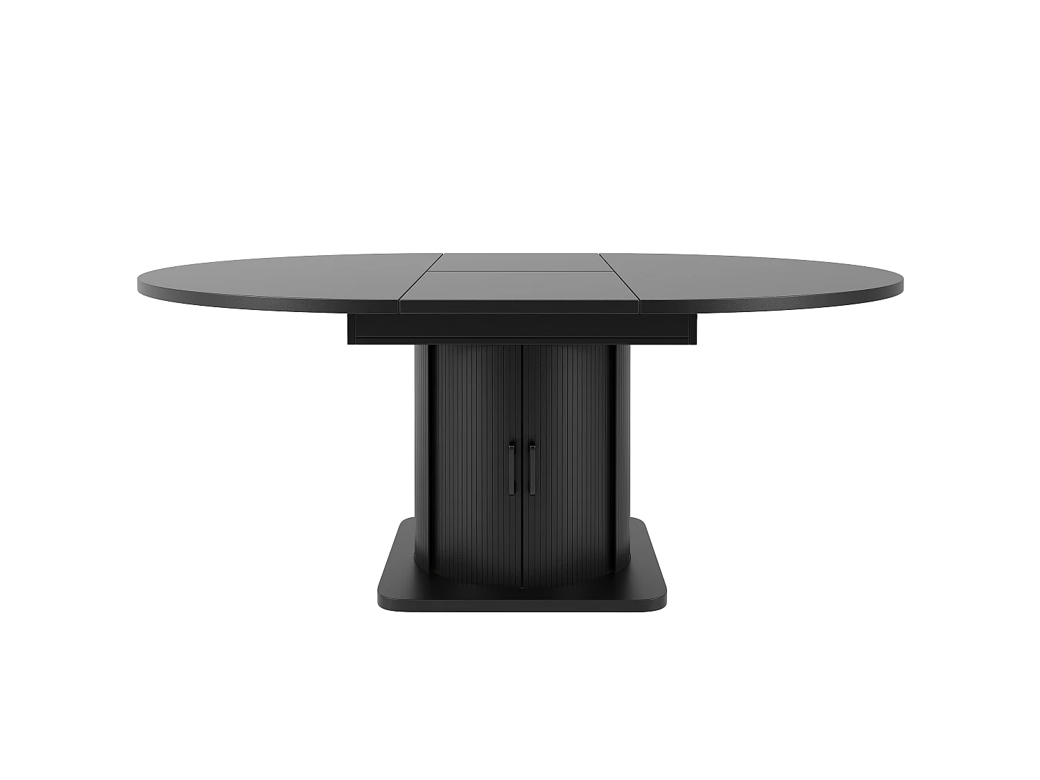 Uitschuifbare eettafel 118-158 x 118 cm voor 6 personen met lade - Zwart