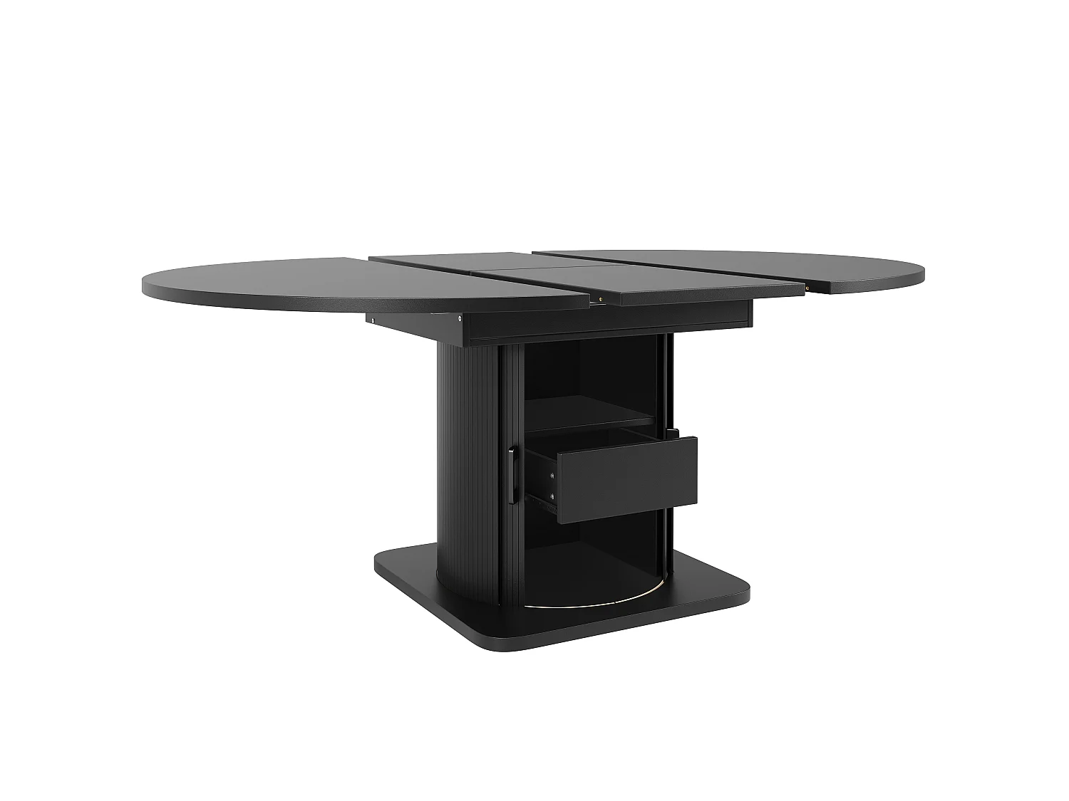 Uitschuifbare eettafel 118-158 x 118 cm voor 6 personen met lade - Zwart