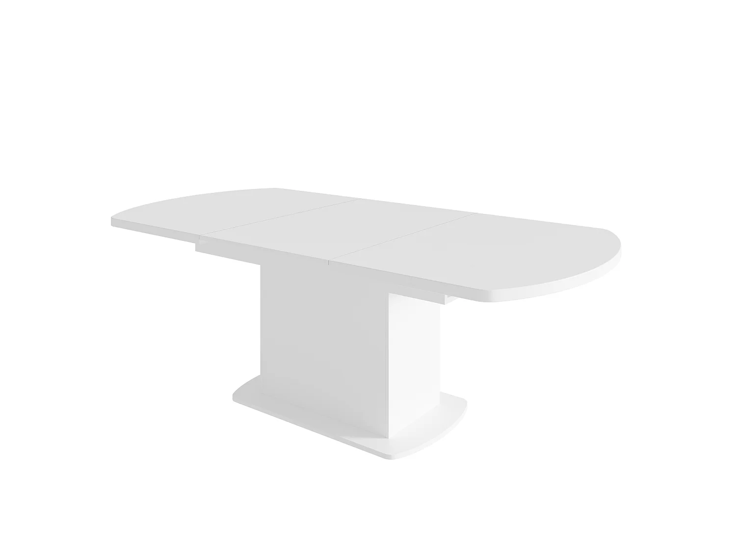 Ausziehbarer ovaler Esstisch - 140/200x80x75 cm - mit Stauraum - Spanplatten - Weiß