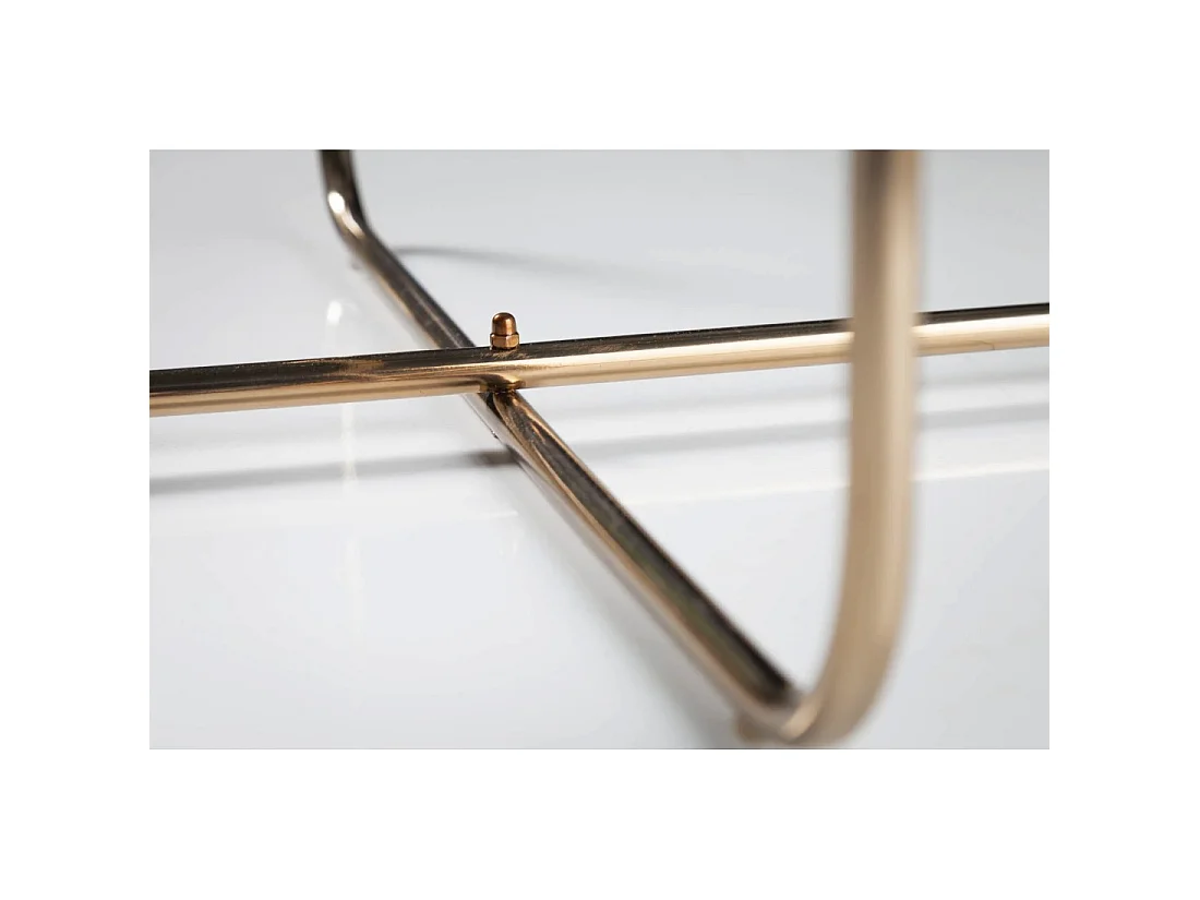 Runder Couchtisch VINTORA aus grünem Marmor und goldenem Metall - modernes, schickes Design