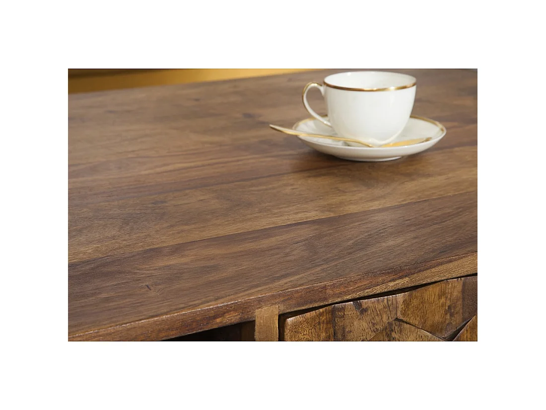 Couchtisch SCANI 100 cm aus massivem, lackiertem Sheeshamholz im skandinavischen Stil