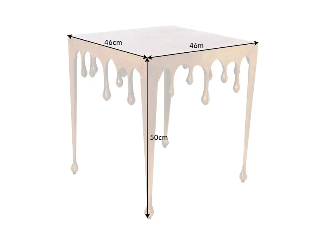 Table basse LAGUNA 46 cm en aluminium doré effet gouttes design contemporain