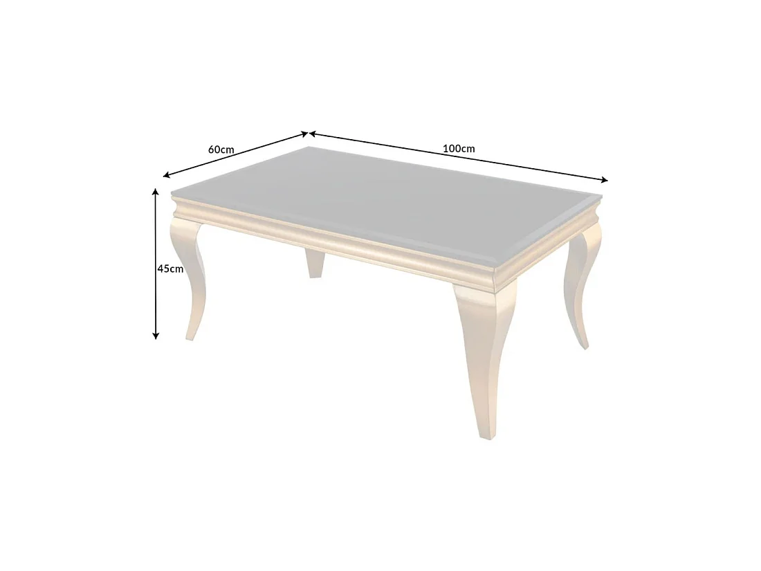 Glazen salontafel VELENA 100 cm zwart opaak – Gouden gebogen poten