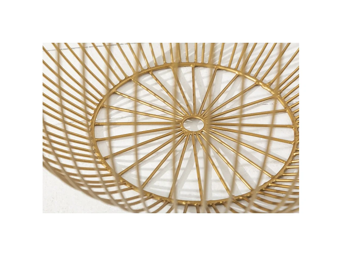 Table basse ELYSKA ronde 41 cm en métal doré avec plateau 32cm amovible style chic