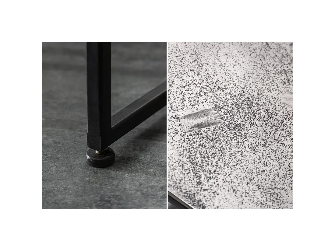 Tables basses gigognes VORTEX aluminium gris texturé et métal noir – lot de 2 tables carrées design moderne