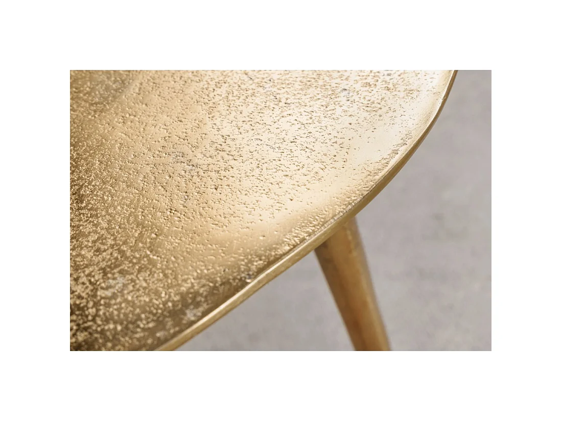 Tables basses gigognes VORTEX dorées en aluminium – lot de 2 tables design asymétriques
