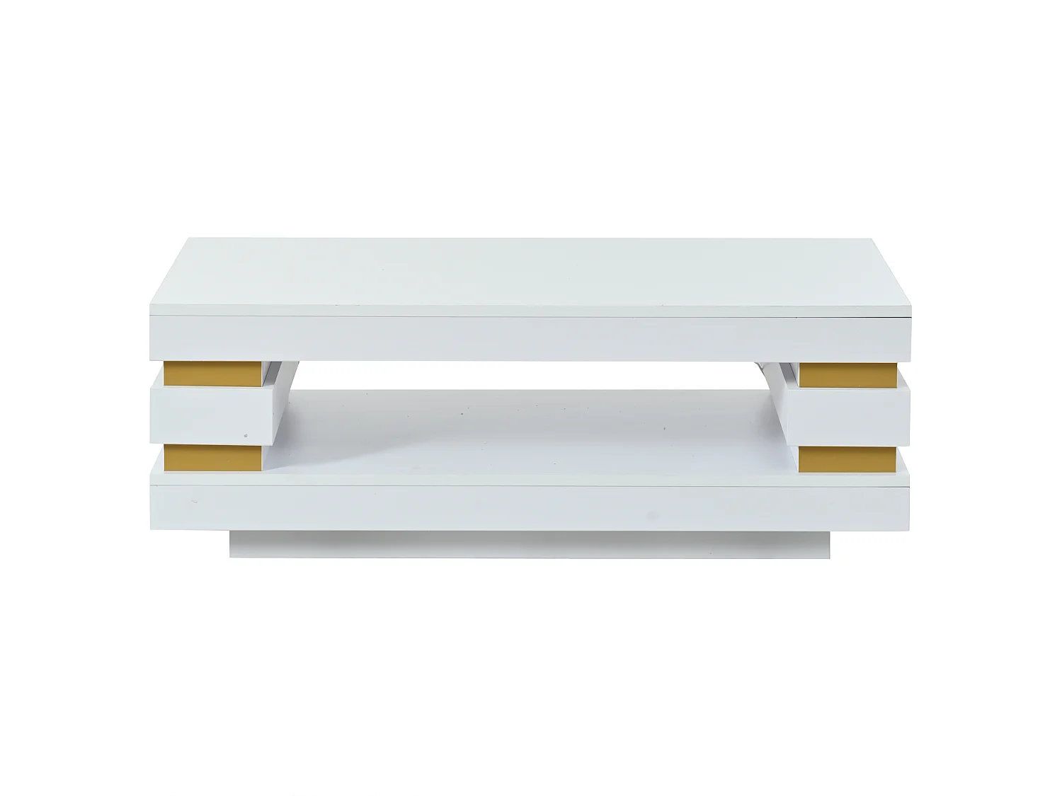 Salontafel 100 x 50 x 35 cm met opbergruimte - Glanzend witte afwerking