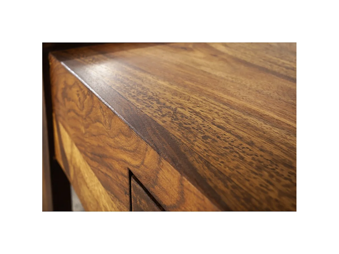 Table basse MOKARA 100 cm en bois massif de sheesham avec tiroir style contemporain