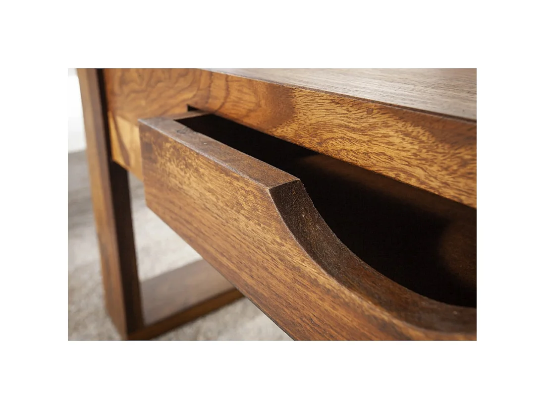 Table basse MOKARA 100 cm en bois massif de sheesham avec tiroir style contemporain