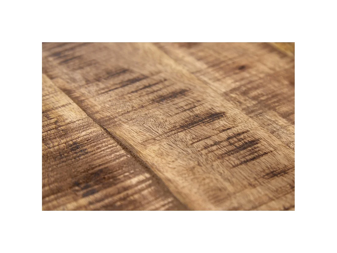 Table basse carrée LODEN 70 cm en bois massif de manguier avec coffre et 4 tiroirs – style industriel