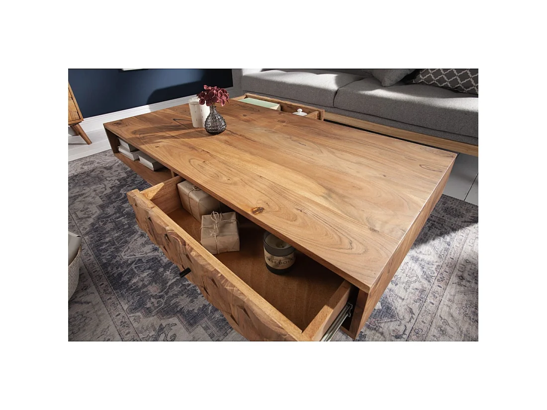 Beistelltisch SCANI 100 cm aus massivem lackiertem Akazienholz im skandinavischen Stil
