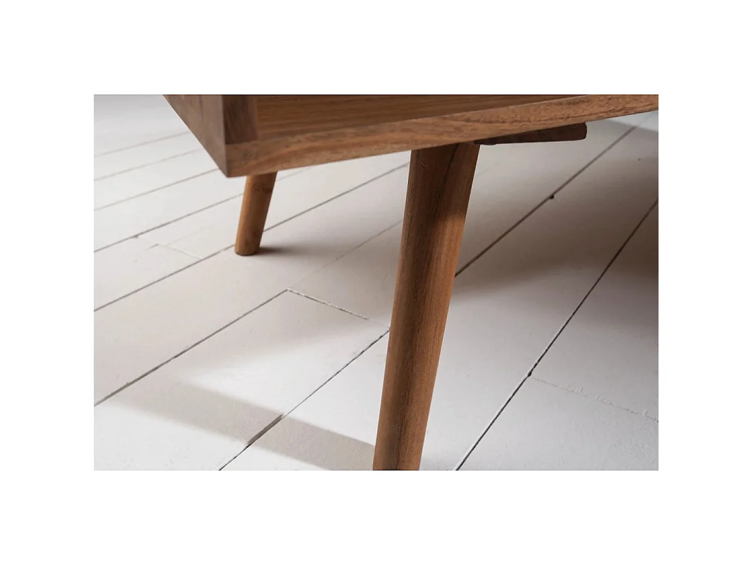 Beistelltisch SCANI 100 cm aus massivem lackiertem Akazienholz im skandinavischen Stil