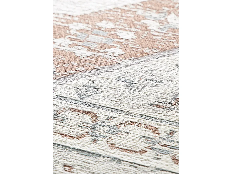 Tapis extérieur - vintage oriental - gris / rouille - 80 x 150 cm - LUA