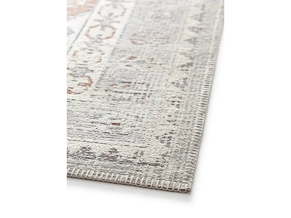 Tapis extérieur - vintage oriental - gris / rouille - 200 x 290 cm - LUA