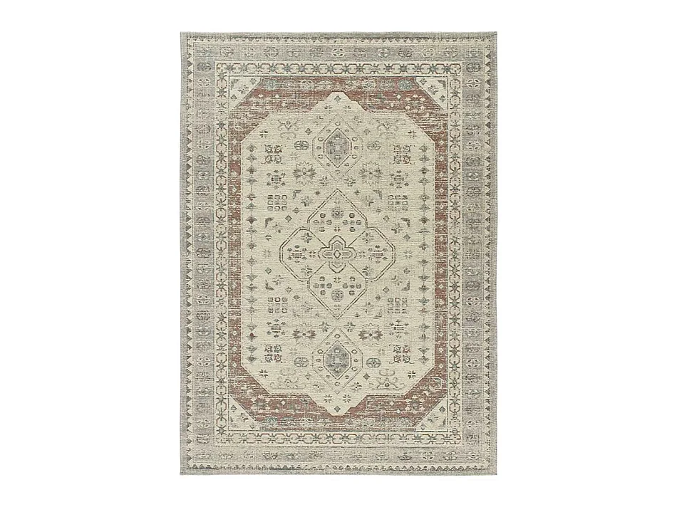 Tapis extérieur - vintage oriental - gris / rouille - 160 x 230 cm - LUA