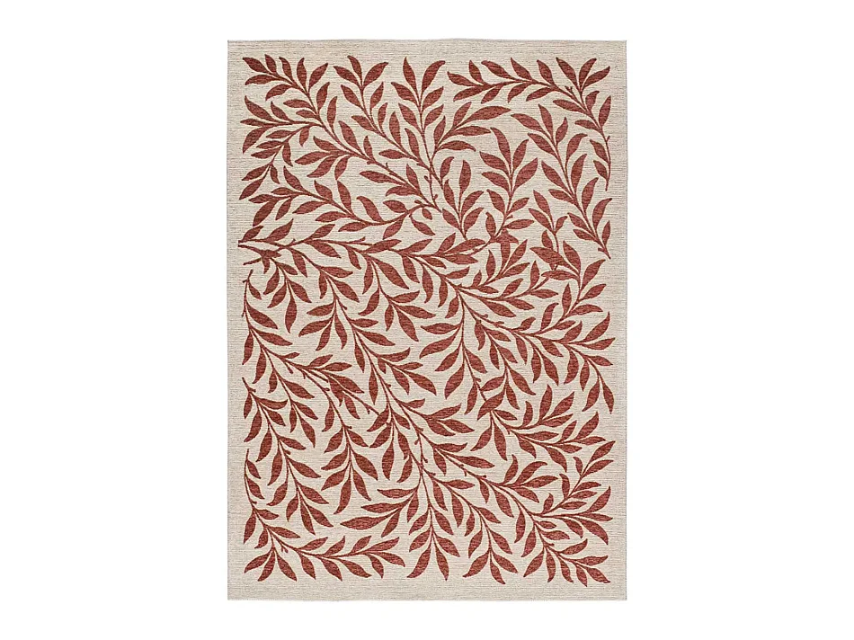 Tapis extérieur - motifs floraux - rouille - 120 x 170 cm - LUA