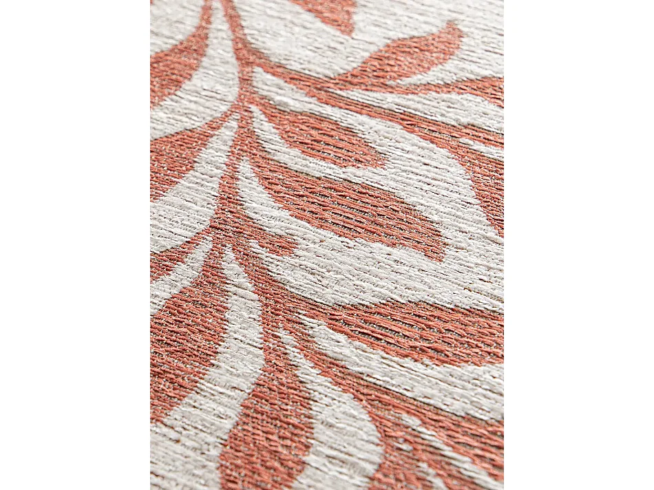 Tapis extérieur - motifs floraux - rouille - 120 x 170 cm - LUA