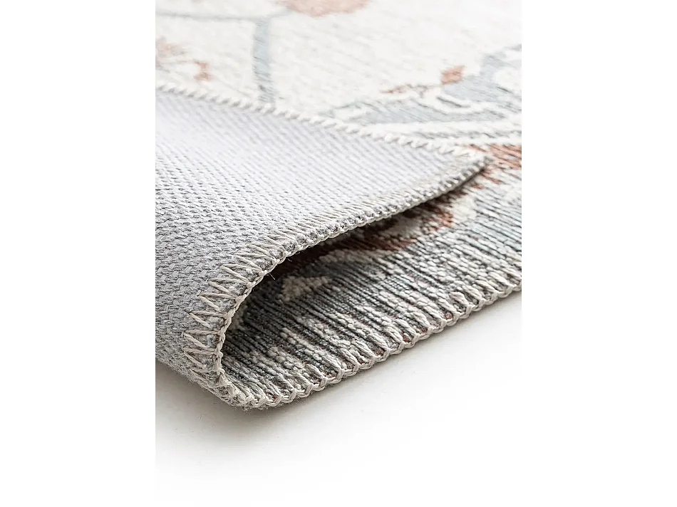 Tapis extérieur - vintage - bleu / rouille - 200 x 290 cm - LUA