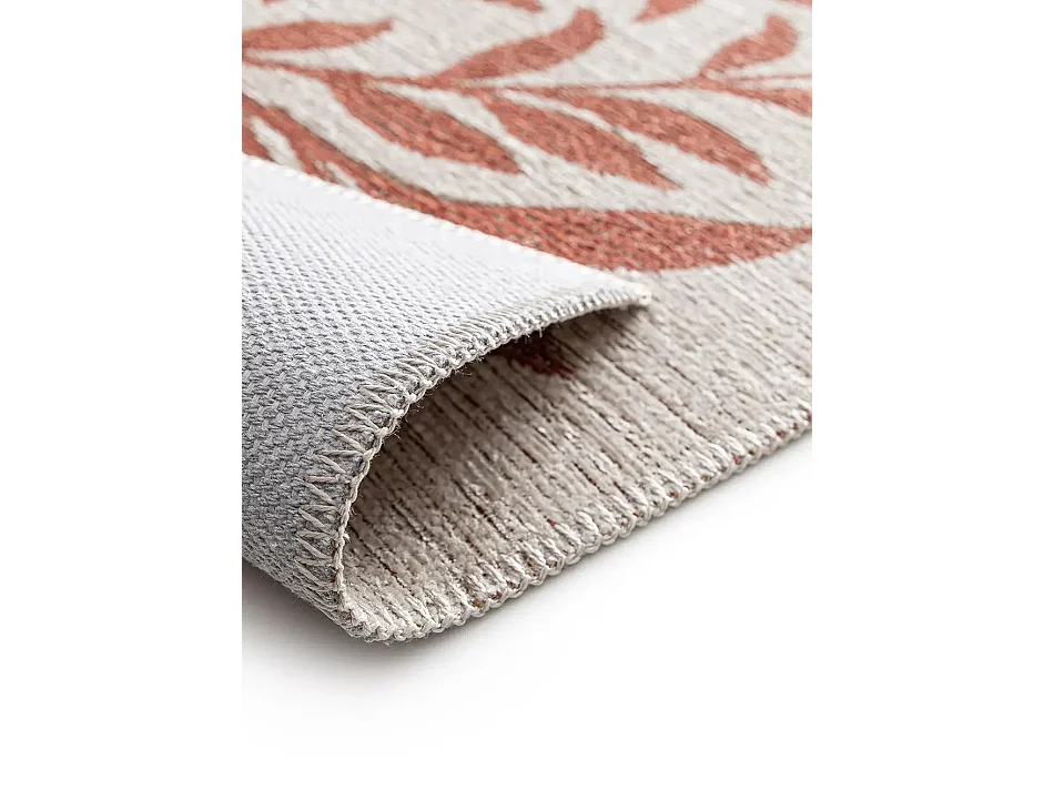Tapis extérieur - motifs floraux - rouille - 200 x 290 cm - LUA
