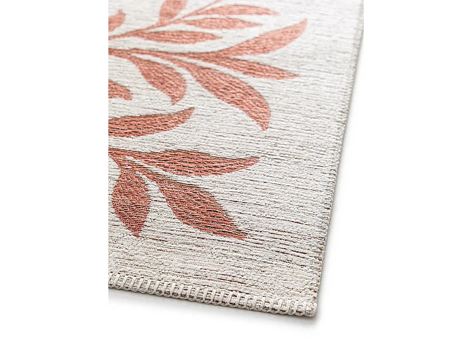Tapis extérieur - motifs floraux - rouille - 200 x 290 cm - LUA