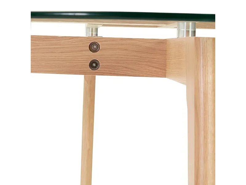 Table à Manger Ronde ANGELA - Verre Transparent - Ø100 cm