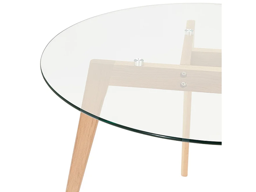 Table à Manger Ronde ANGELA - Verre Transparent - Ø100 cm