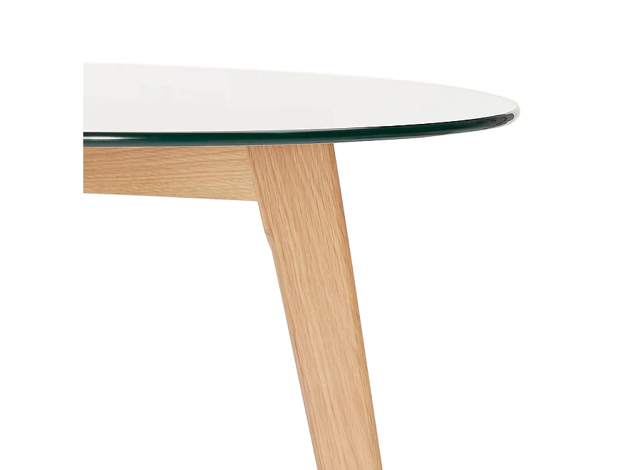 Table à Manger Ronde ANGELA - Verre Transparent - Ø100 cm