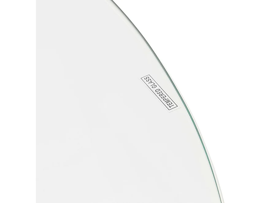 Table à Manger Ronde ANGELA - Verre Transparent - Ø100 cm