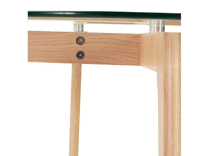Table à Manger Ronde ANGELA - Verre Transparent - Ø100 cm