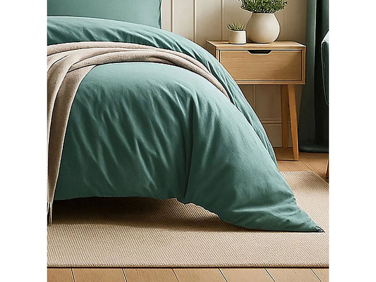 Parure housse de couette 240x220cm + 2 taies 100% coton canard - VITALIA