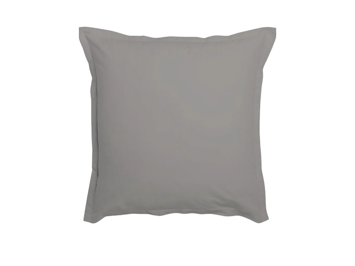 Parure housse de couette 260x240cm + 2 taies 100% coton gris silver - VITALIA